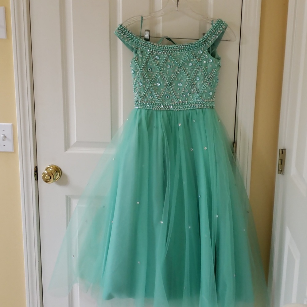 Mint Green Girls Formal Dress